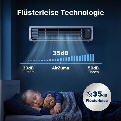 AirZuma flüsterleise mit nur 35dB – Baby schläft friedlich